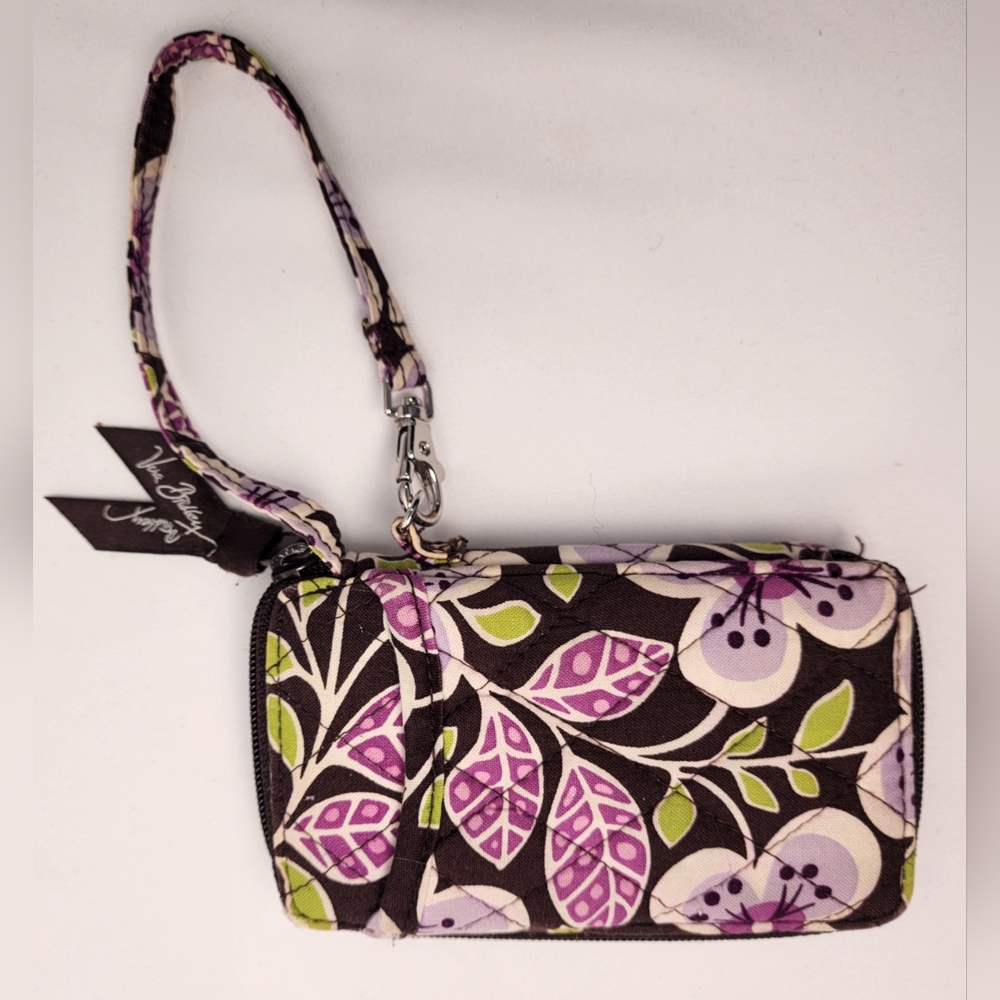 Vera Bradley Purple Floral Women's Wristlet Wallet - Picture 3 of 5
